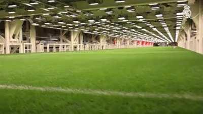 Removable grass in soccer stadium