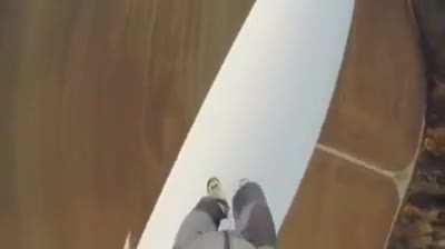 Walking on a wind turbine