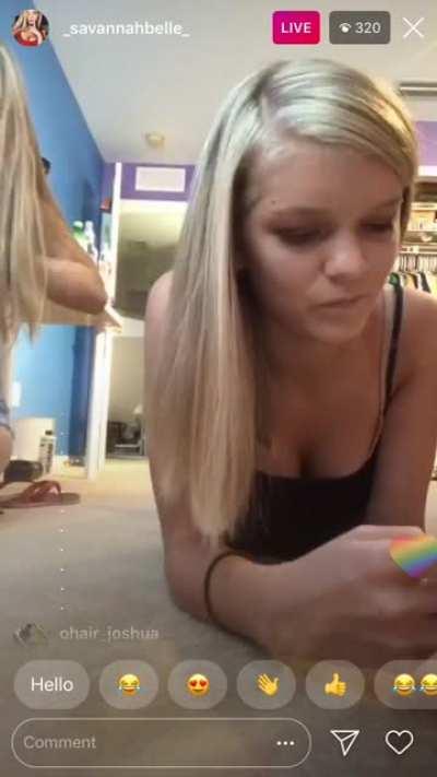 When her big tits literally broke her top [old IG live]