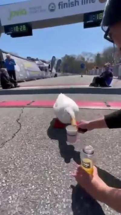 Duck completes marathon