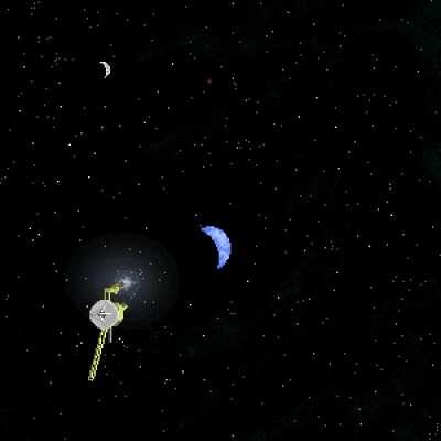 Voyager 1 iconic shot of earth and moon. pixelart by me