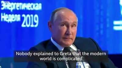 Putin speaks about Greta Thunberg.