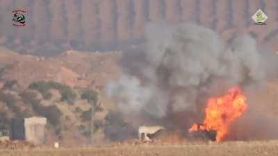 FSA BGM-71 TOW team successfully engages a Syrian Army BMP-1 - Jabal Azzan - 2015