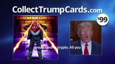 Trump released an advertisement for his new trading cards that seems fake but is actually real