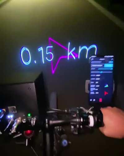 Laser-guided GPS on a bike