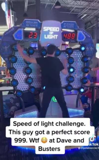 Perfect score “Speed of light challenge (999) “ in less than 40 seconds