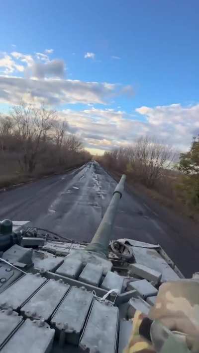 Ukrainian tank commander of the 54th Mechanized Brigade filmed one of his recent rides to the front. November 2024.