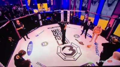 CAUTION: Paddy “The Baddie 😛” Pimbett throws up after win in Cage Warriors