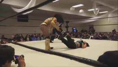 Thunder Rosa headbutts Melina in the crotch