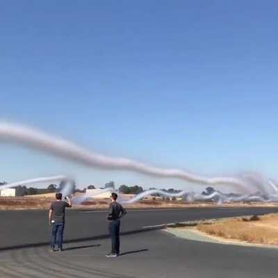 Low altitude wingtip vortices.