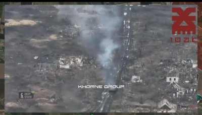 Ukrainian helicopter, tanks, and assault infantry operating in the Stepove area of the Avdiivka battle.