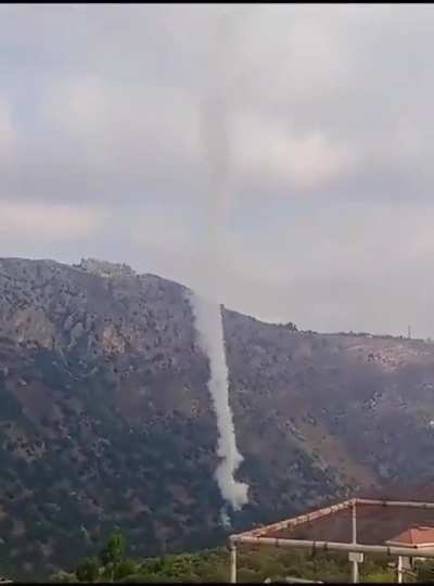 Hezbollah launching missiles near civilian areas.