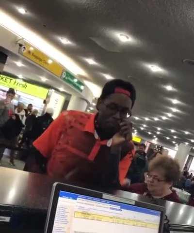 Beatboxing skills over an airport intercom