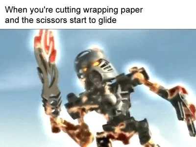 Cutting Wrapping Paper and the Scissors Start to Glide