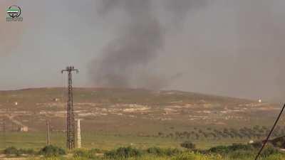 Blitzkrieg attack Jaish al-Fatah style. SVBIED blows a hole in IRGC lines allowing rebel armor and infantry to capture the strategic area of Al-Eis, Aleppo, Syria. April 2016