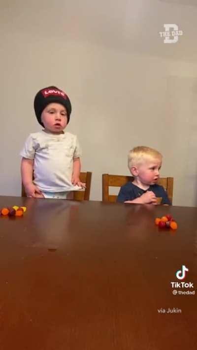 Brothers can’t wait to eat gummies.