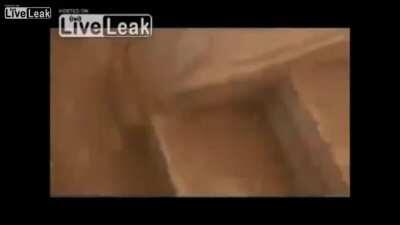 Syrian rebel films himself being shot after peeking out of a stairwell