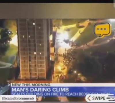 Man scales 19 story building to save bedridden mother