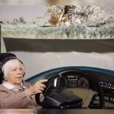 True Yuropean grandmothers are never afraid of brakes, police and codes