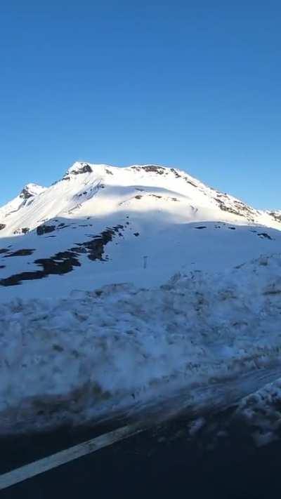 Crossing one of the first few motorable passes of the Himalayas: Rohtang La in Himachal Pradesh, India. 