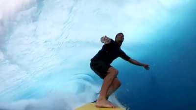 Australian Pro surfer Anthony Walsh gives an awesome point of view, while inside a 20 foot barrel.