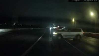 Car spinning on black ice last night on I-70 in Denver