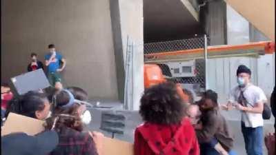 Black Lives Matter mob blocks I-90, proceeds to corner and choke out an old man who tells everyone to move and shoves protestors