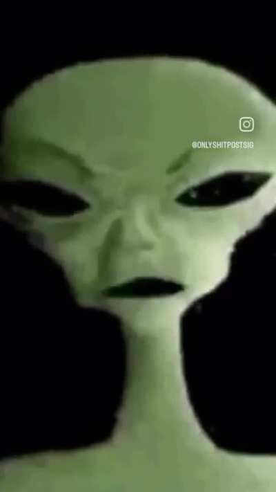 I was watching TikTok on my phone until a creepy alien jumpscared me