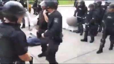 Little late but here is the video of police pushing the 75 year old man