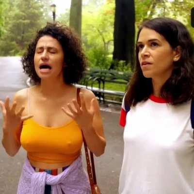 IMO One of Ilana Glazer's best braless scenes from broad City. I love those amazing Tits. List some of her other braless big tits scenes.