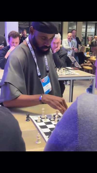 The Black Man Joy Series: January 2024. Chess Master Tunde Onakoya Plays Against 10 Opponents At Once At The DLD Conference - Munich, Germany. Onakoya Goes On To Win Every Single Game...