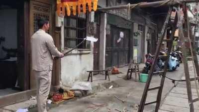 Japanese sword cutting