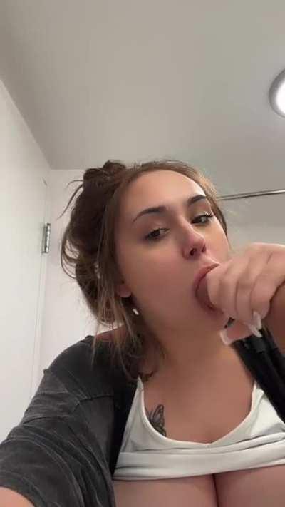 Dildo sucking live pt. 2