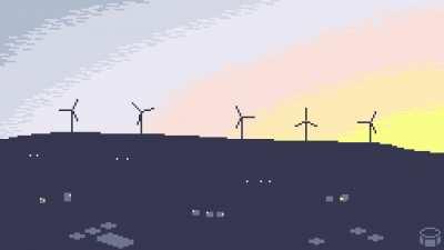 Wind turbines at sunset