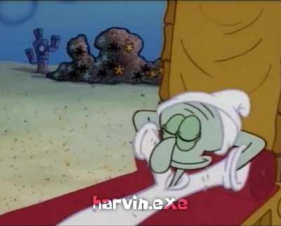 Squidward got flattened