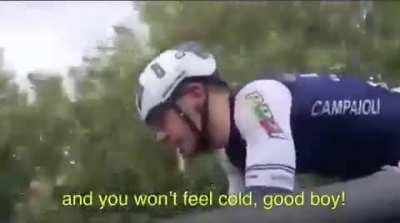 Competitive cyclists get told to stop complaining and ride harder.