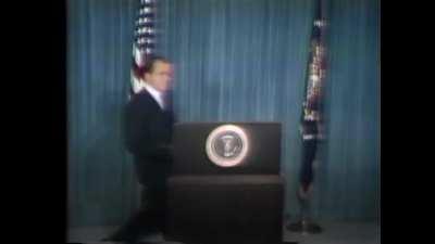 Nixon announcing his resignation