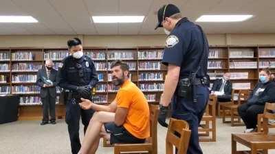 Anti masker is dragged out of school board meeting by police