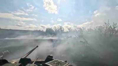 Evacuation of personnel from Novobakhmutivka village in the Avdiivka sector, Donetsk region by the crew of the M2A2 ODS-SA Bradley of the 47th Mechanized Brigade