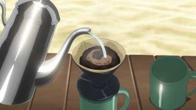 Spotted someone making a V60 coffee in anime!