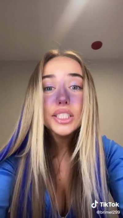 One of the hottest tiktok Violets. She even added blue streaks in her hair