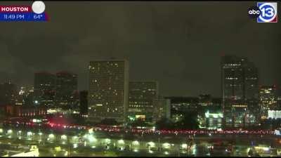 Wicked lightning strike in Greenway Plaza.