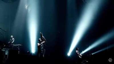 Rammstein shooting fireworks over the crowd