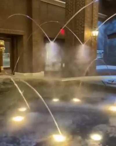 This fountain’s water jets