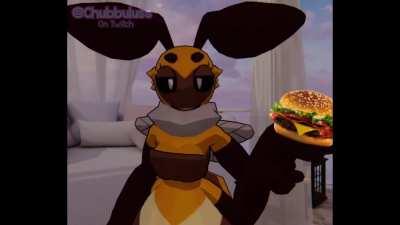 POV: This bee just STOLE your BURGER! Wyd?