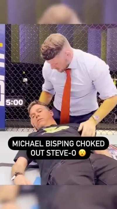 Bisping choking Steve-O to sleep