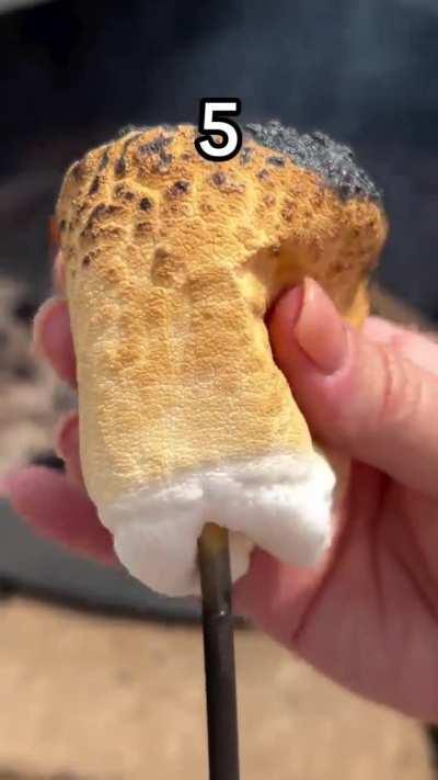 Peeling roasted marshmallows 
