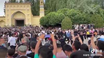 Prisoners in Xinjiang Open-Air Prison Dancing and Celebrating Cultural Genocide