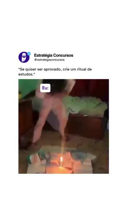 Criei meu ritual de estudos, será que tá certo?! #humor