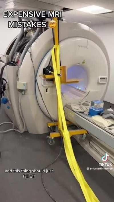 Metal structure gets stuck on MRI